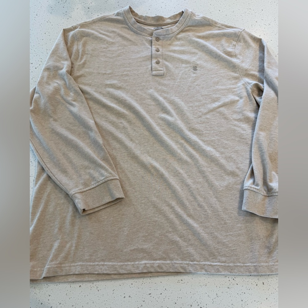 2XL Tall Izod Saltwater Classic Fit Tan Mens Sweater Sweatshirt Long Sleeve Soft